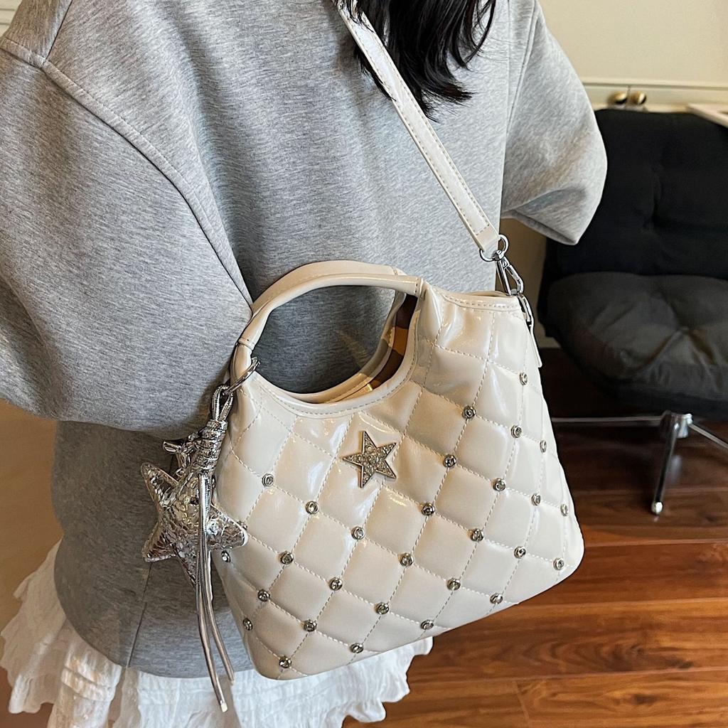 Ballet style rhombus chain handbag women's 2025 new niche single shoulder underarm bag fashionable versatile messenger bag