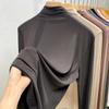 Women Mock Neck Modal Long Sleeve Tee Fleece Lined Thick Warm Base Layer Top