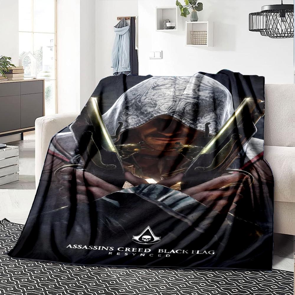 Koc z nadrukiem z motywem Assassin's Creed - Idealny na kanapę, łóżko, podróże i do użytku na zewnątrz | Można prać w pralce, przytulny i trwały.