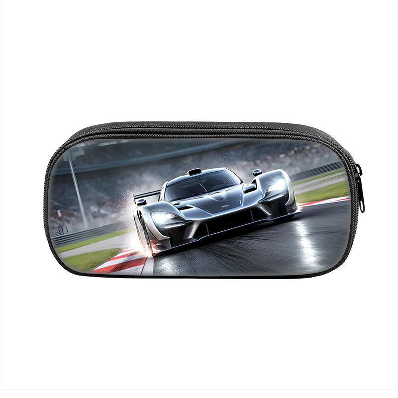 Coole Raceprint Potloodtas, Potlood en Schrijfwaren Tas voor Leerlingen van de Basisschool en Middelbare School, Opbergdoos, Potloodtas met Grote Capaciteit (as the picture,Racing pencil case)
