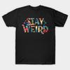 Asiatische Größe Herren Schwarzes Print-T-Shirt Stay Weird No-Cut Print Baumwoll-T-Shirt