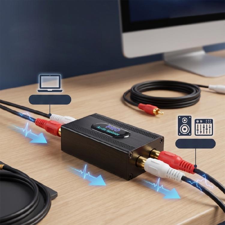 Ground Noise Isolator for Car Music Systems and Home Stereo Connection, with Plugs and Plays Ground Relief
