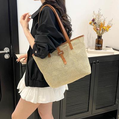 Fashion Woven Vacation Style New Large-capacity Women's Trend Single Shoulder Casual Tote Underarm Bag