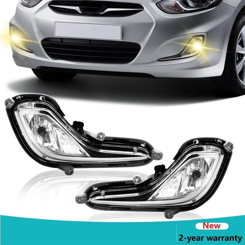 Car Left Right Fog Lamp Assembly Replacement Bumper Clear Lens Fog Light Fit For Hyundai Accent 2012-2016 92R000 922011R010