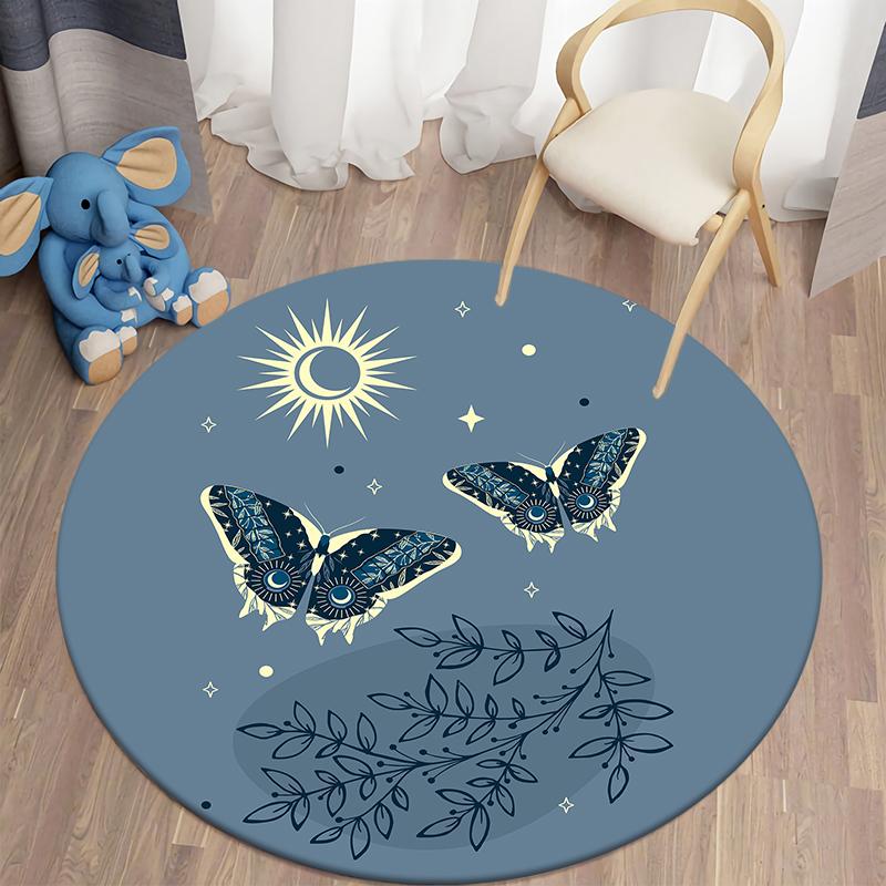 Home Decor Floor Mats Boho Print Round Rug Living Room Bedroom Kids Room Floor Mats Decor Soft Kids Mat