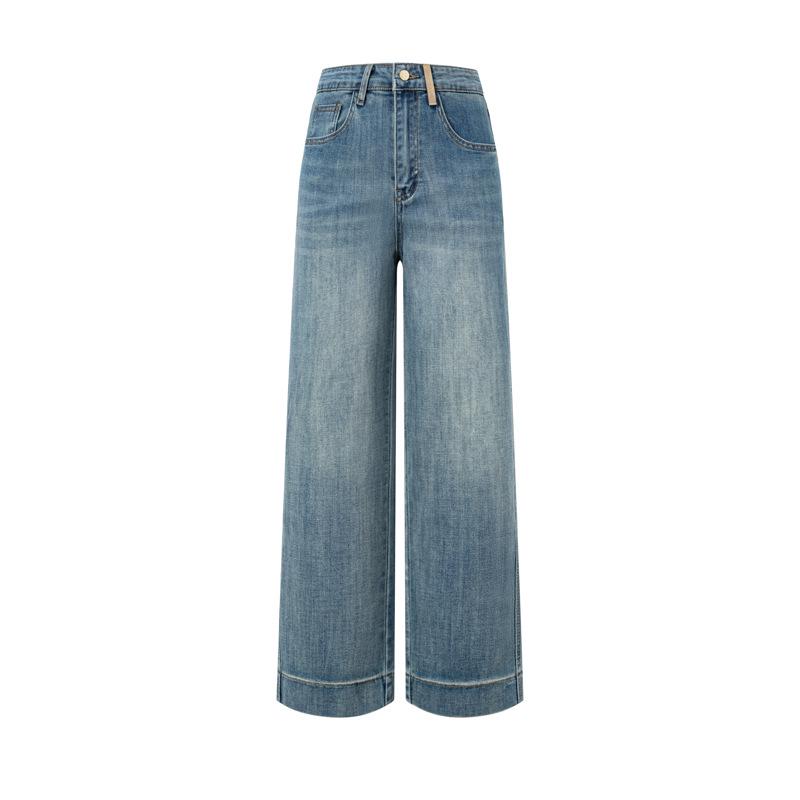 

Spring 2026 High-Waisted Color Block Slimming Jeans with Belt Loops and 3D Embroidery XL (170/76A)