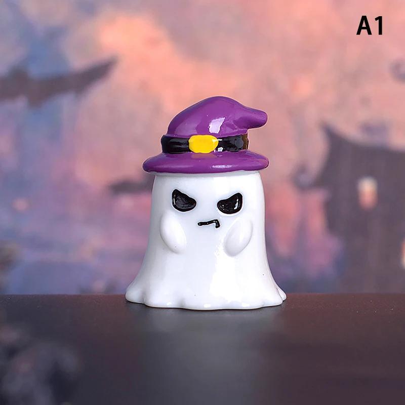Halloween mikrolandskap miniatyrfigurer harpiks håndverk mini fe hage ornamenter søt gresskar spøkelse vampyr dekorasjon