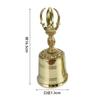 Brass Vajra Bell (Five-pronged bell), a Buddhist ritual implement used in Esoteric Buddhism, a temple Buddhist implement (medium size: Height 16.5cm x