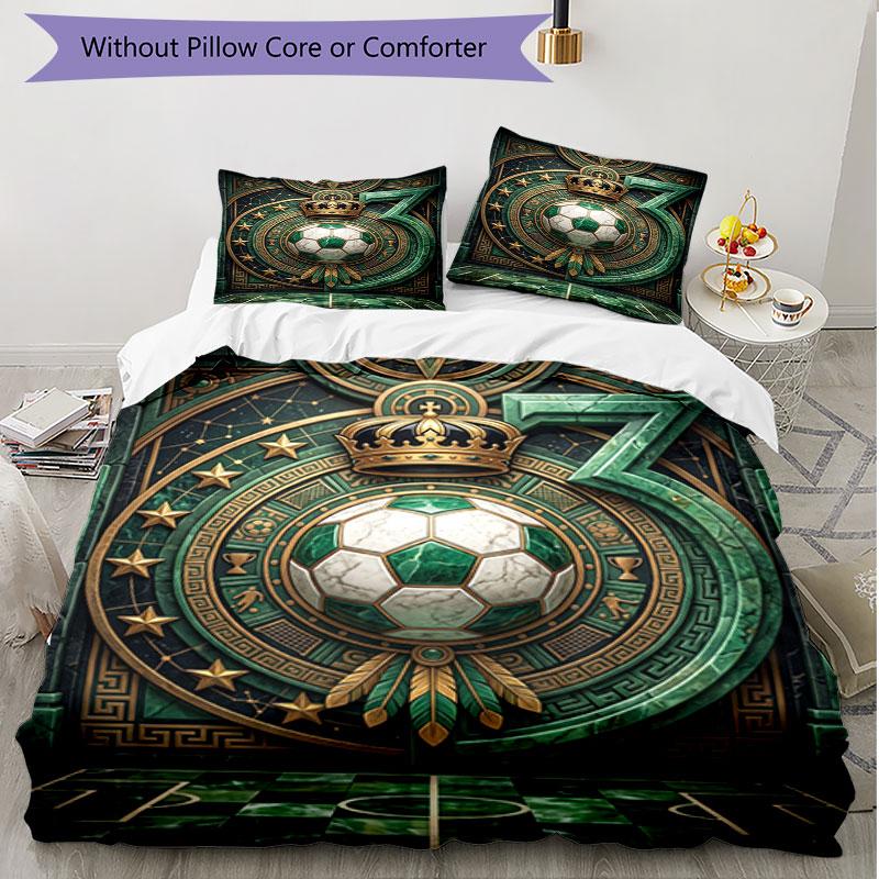 3pcs Duvet Cover Set (1*Duvet Cover + 2*Pillowcase, Without Core), Club Santos Laguna Print Soft All‑Season Bedding Set, Home Bedroom Decor Gift