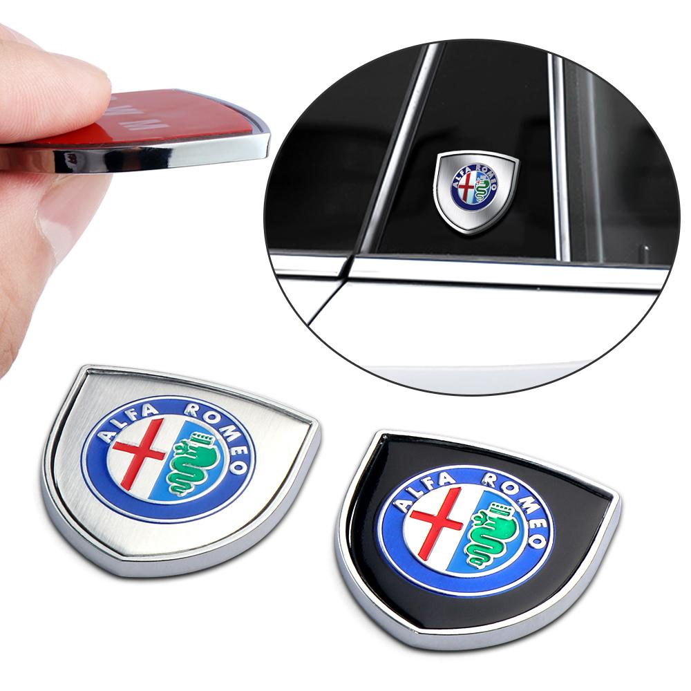 YYCE3 1pc 3D Metal Shield Emblem Car Window Trunk Decor Sticker For Alfa Romeo Logo 159 Giulietta Mito 147 F1 Stelvio Volante Styling