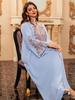 AB421 Elegant Embroidered Middle Eastern Pullover Robe - Arabic Jalabiya Dress