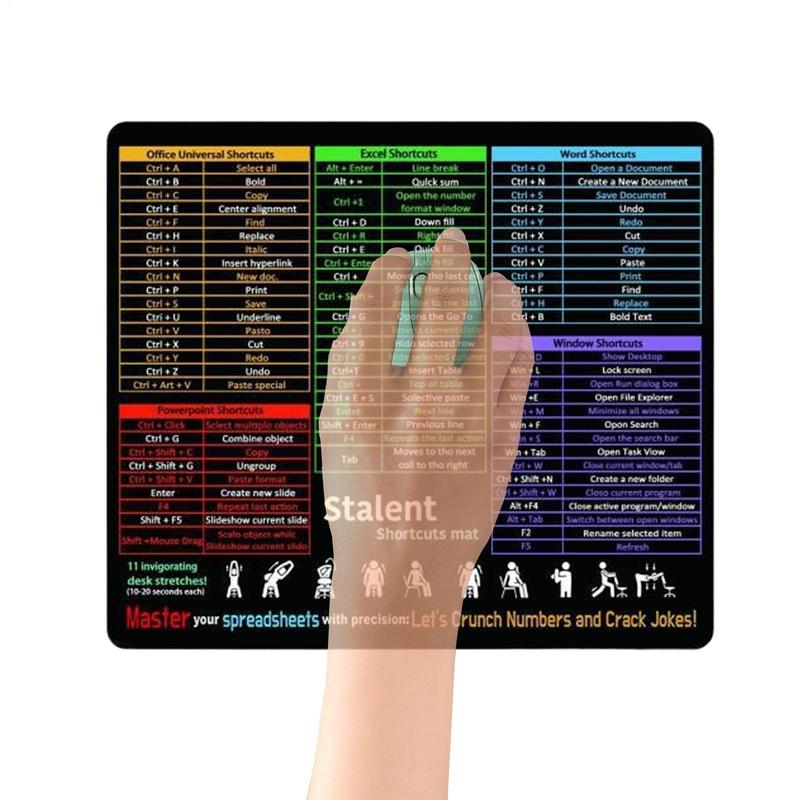

Shortcut Keys Mice Pad Keyboard Mice Mat Desk Pad With Non-slip Base Soft Desk Computer Mousepad For Work Study Game China Mainland