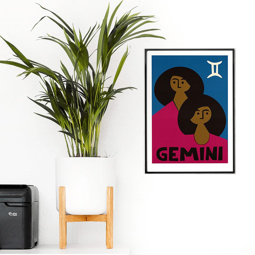 Wassermann Sternzeichen Wand Kunst Poster Druck Retro Stil Astrologie Abstrakte Glück Geburtstag Geschenk Leinwand Malerei Zimmer Home Decor