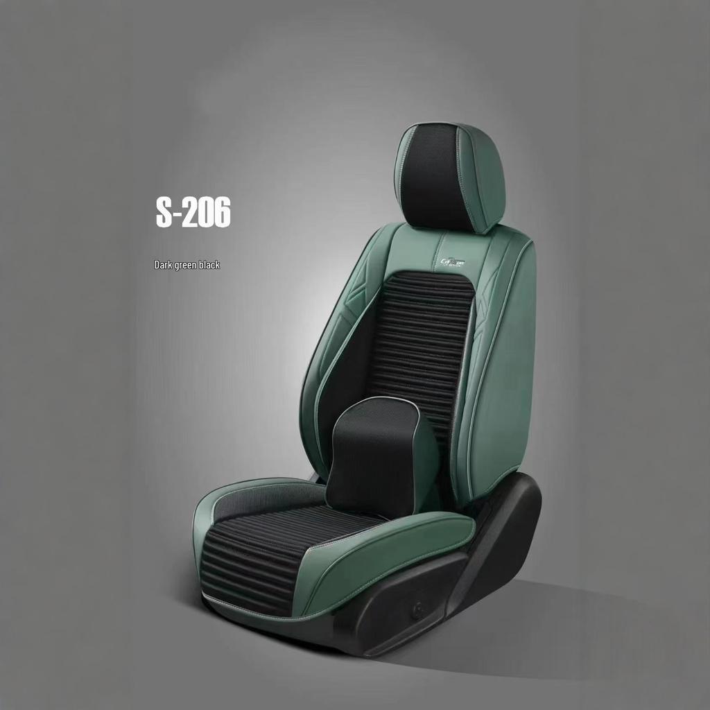 Universal Four Seasons Nappa Leather Car Seat Cover - Wear-Resistant, Full Wrap, 9D Surround for Five-Seat Cars