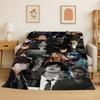 Kpop B-BTS Kim Tae Hyung V Flannel Blanket Soft Warm Throw Blanket for Bedroom Living Room Bed Travel Camping Picnic Gift Kid