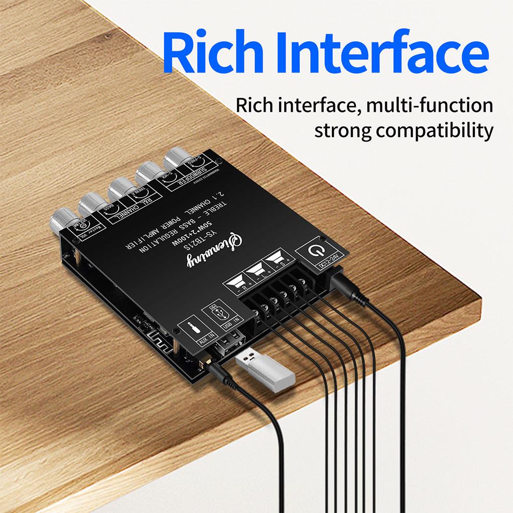 Amplifier HiFi 5.1 50Wx2 100W Short-circuit Protection APP Control Speaker Amplifying Board