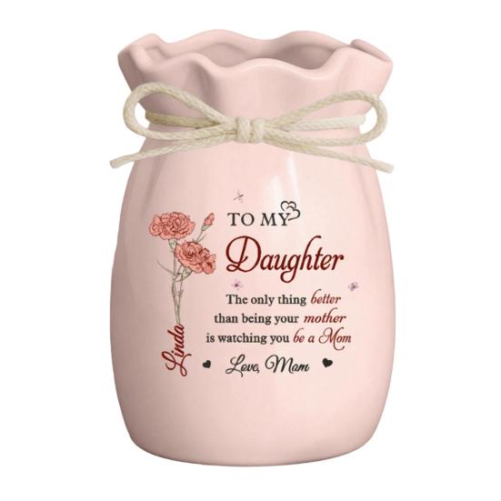 

Flower Vase with Ribbon to My Daughter Ceramic Flower Vase Mother s Day Birthday Gifts for Daughters from Mom