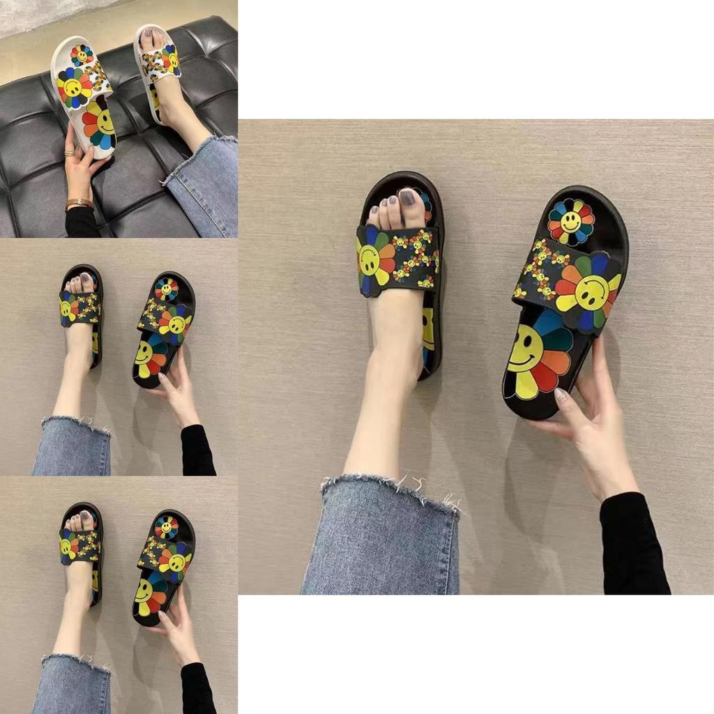 Soft And Durable Girls' Indoor/outdoor Beach Shoes With Sunflower Design