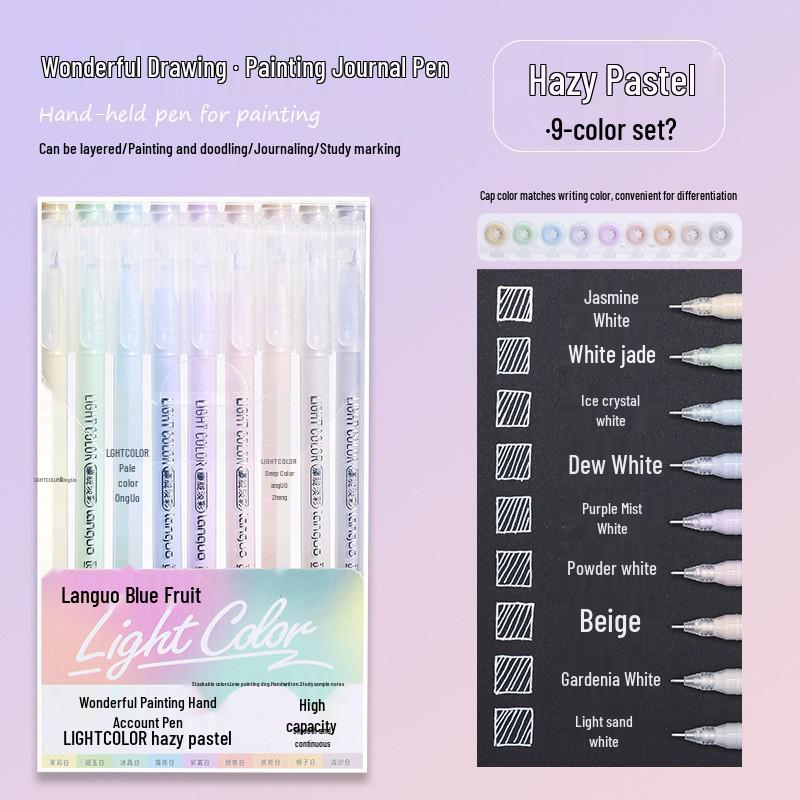 Blue Fruit Journal Pen Set: High-Capacity Neutral Pens for Drawing, Note-Taking, Highlighters, and Fine Tip Pens
