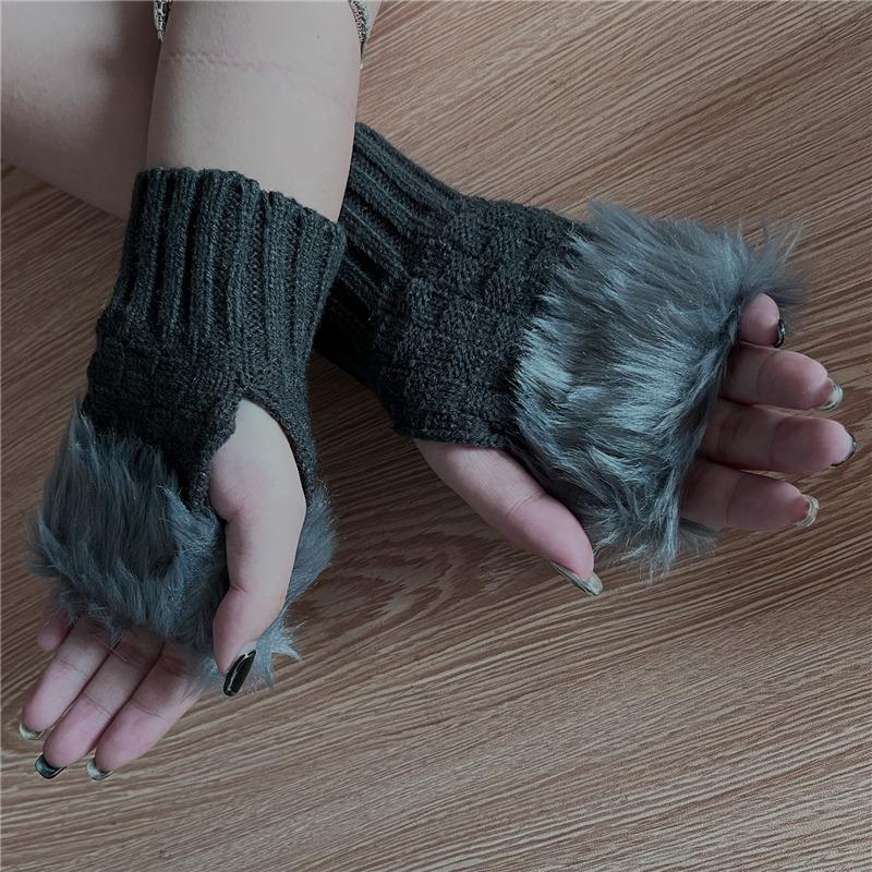 Women's Fingerless Gloves Plush Warm Soft Comfortable Windproof And Cold Proof Clothing Party Favor Short Ladies Gloves