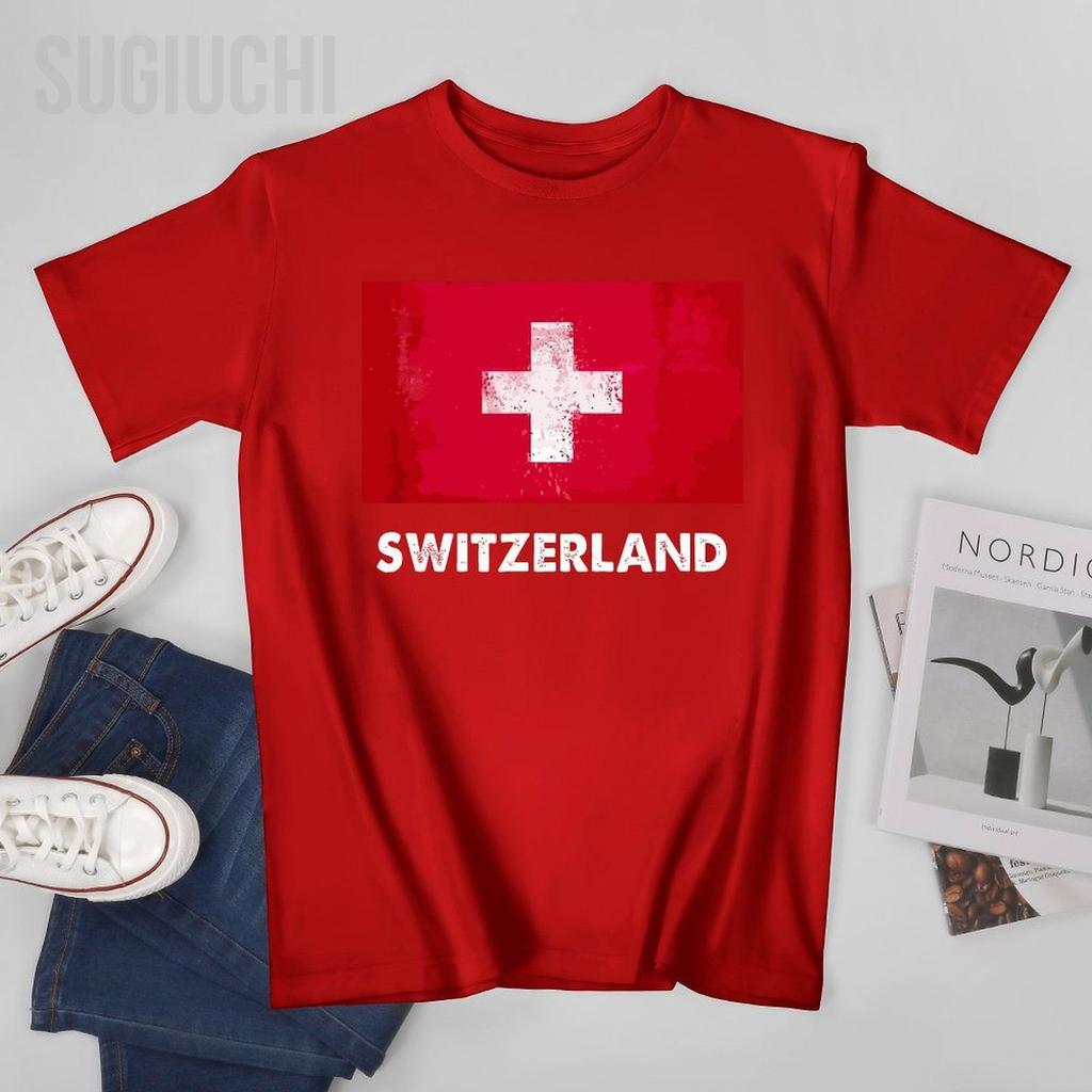Unisex Unisex Switzerland Flag Shirt Swiss Tshirt Tees Oneck T Shirts WoUnisex Boys 100 Cotton TShirt
