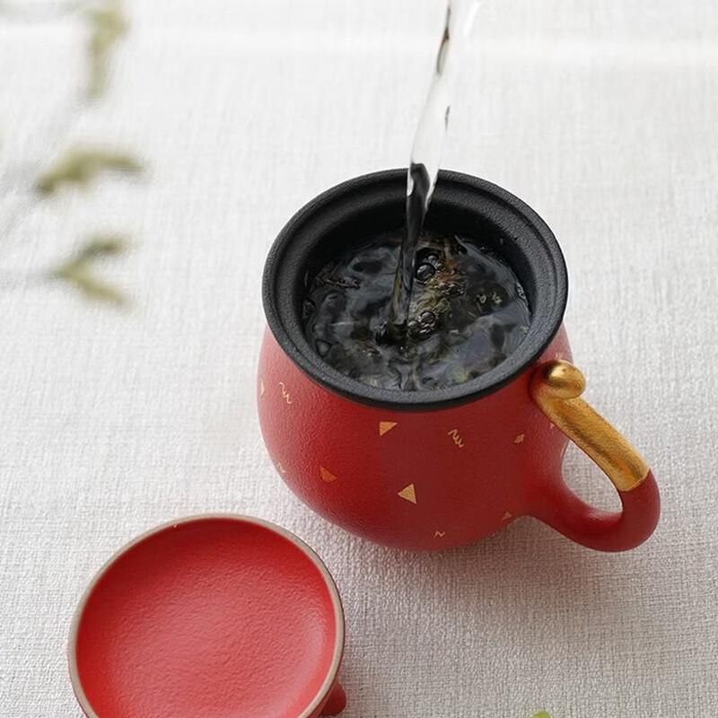 Edenus Lucky Cat Ceramic Tea Mug with Infuser