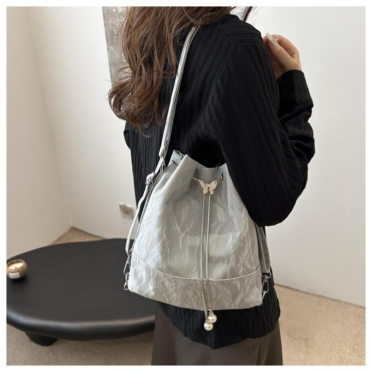 Simple Texture Fashionable Women's Shoulder Bag Large Capacity Commuter Single Strap Bag Soft Faux Leather Tote Handbag CLE