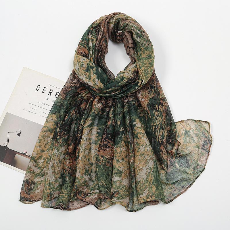 180*85Cm Fashion Retro Big Floral Viscose Scarf Lady Print Voile Shawls And Wraps Pashmina Foulards Muslim Hijab