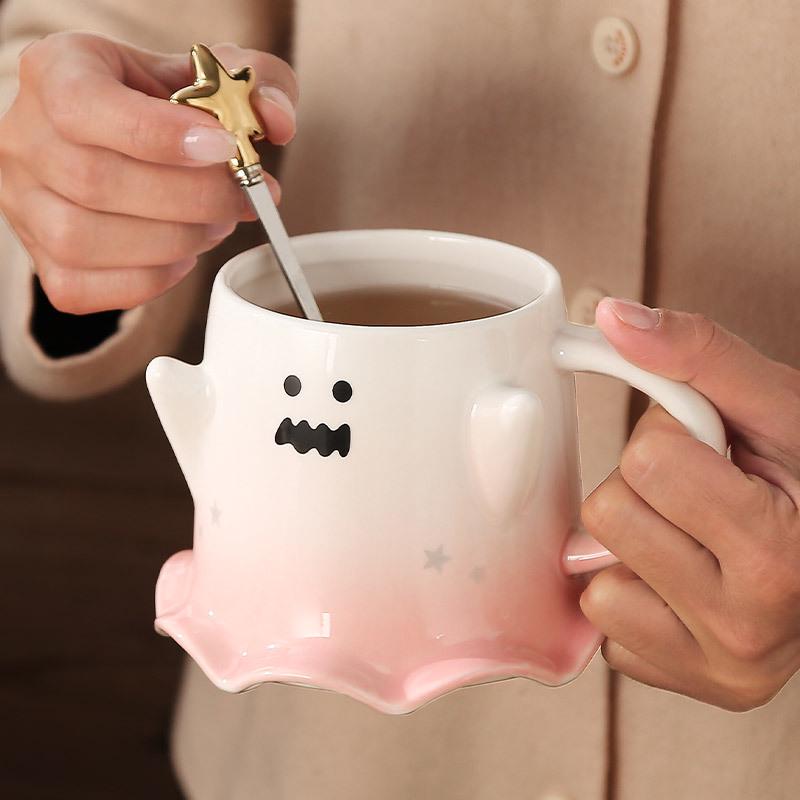 Tazza da Caffè in Ceramica Fantasma Fantasma Magico - Coppia di Tazze Sprite di Halloween Eccentriche