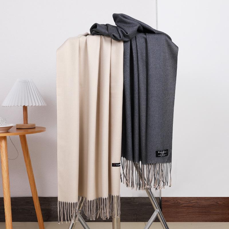 Women's Double-sided Wool Cashmere Scarf Shawl: New High-end Autumn/Winter 2026 Style