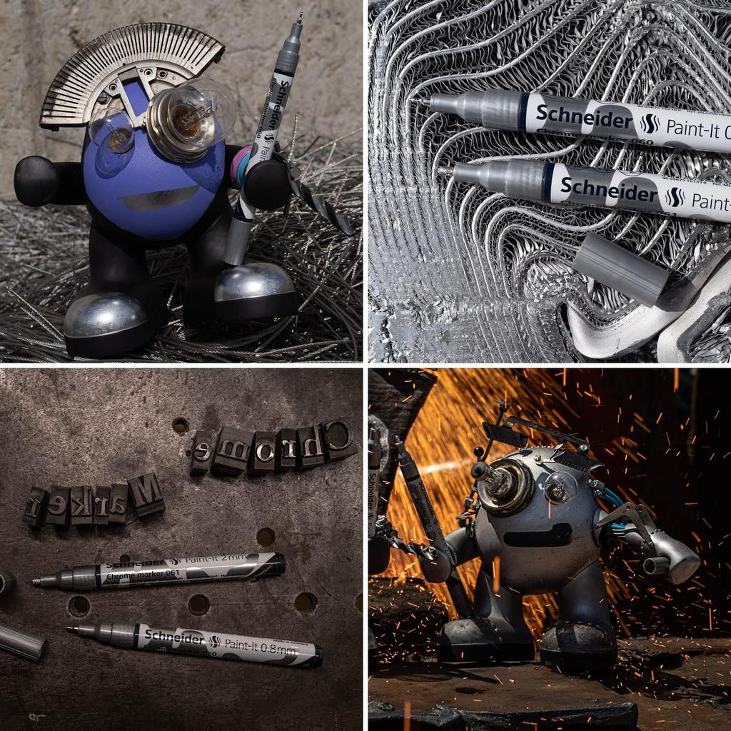 Schneider Paint It Mirror Effect Chrome Markers 060 061 ML06011501 / (0.8mm + 2.0mm set)