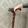 Handmade Lion Head Wooden Walking Stick: Royal Design Cane