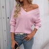 Women's Autumn and Winter New Hollow V-neck Long-sleeved Fashion Sweater for Women