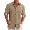 2026 Men's Long Sleeve Casual Cotton Linen Shirt - European & American Style