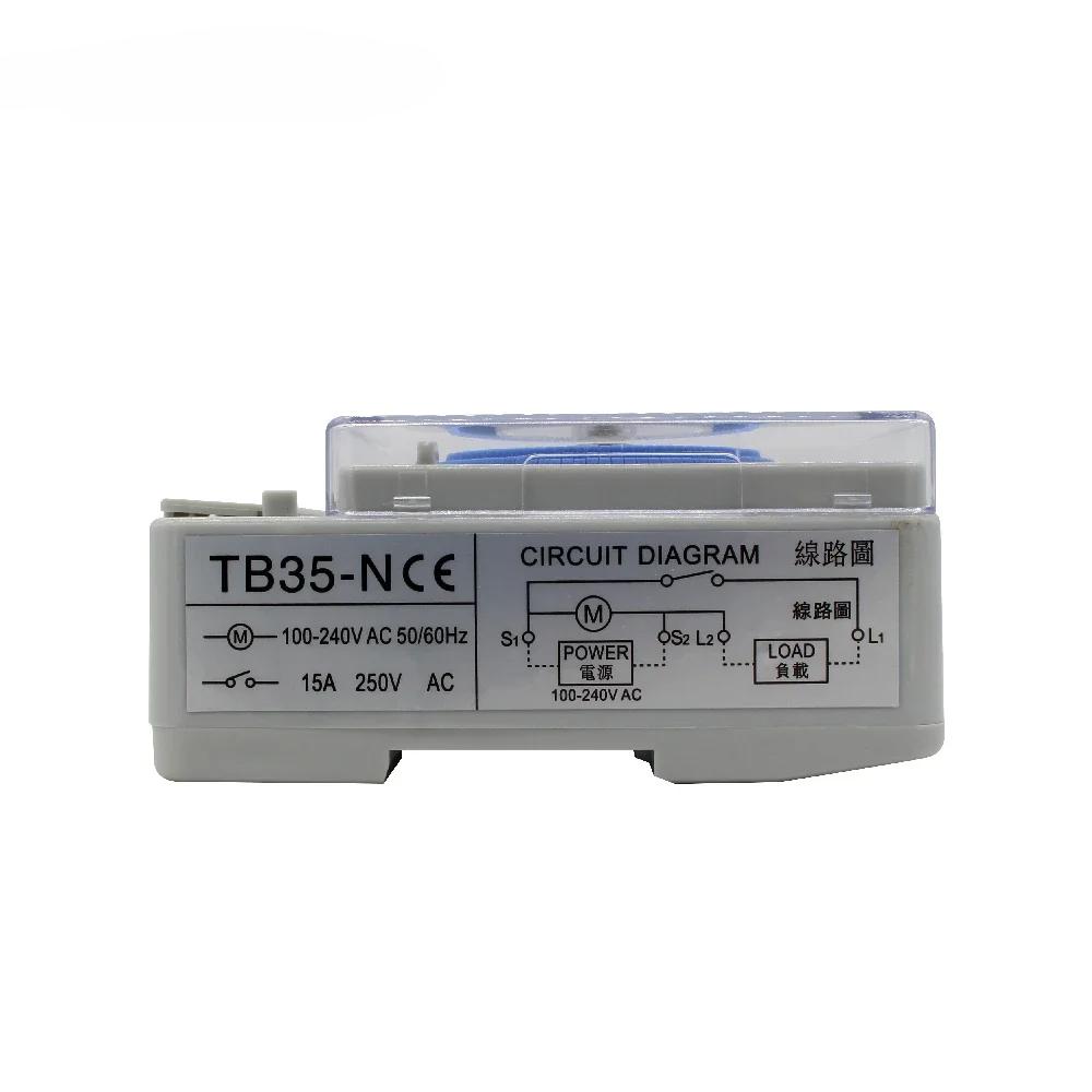 100-240V 15A Din Rail Water Heater Programmable Timer Switch Time Controller Mechanical Timer Switch