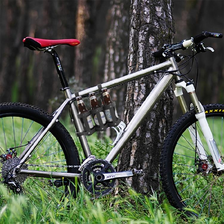 Bike Beer Bottle Carrier with Handle Folding Bottle Carring Bag Holds 6 Bottles