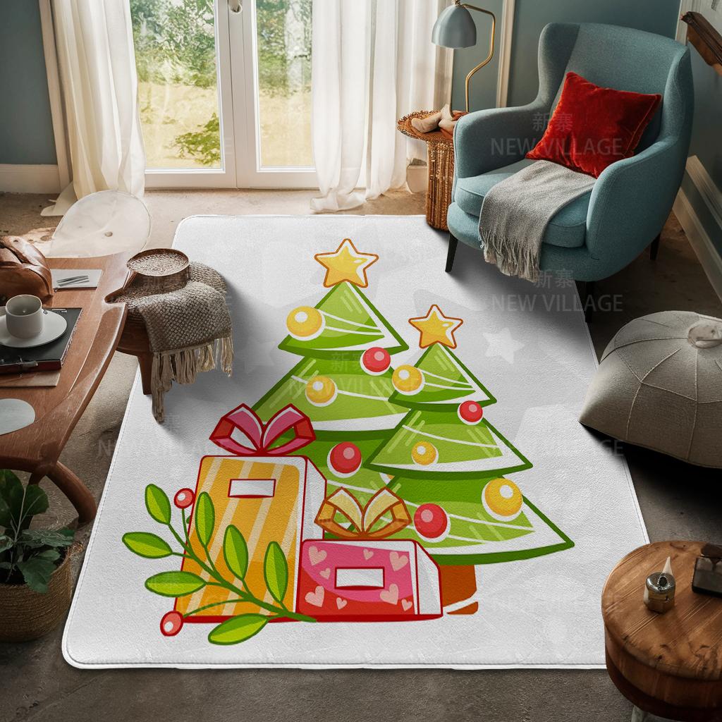 House Entrance Carpet Home Door Mat Living Room Bath Foot Bathroom Non-slip Water Absorption Rugs Bath Merry Christmas Winter