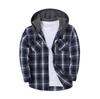 Men's Fall-Design Hooded Checkered Sweatshirt, Flannel Hoodie