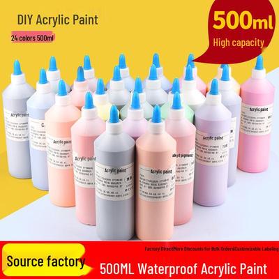 24-farbiges 500ml Acrylfarben-Set für Kinder - Wasserdicht, Ideal zum Kritzeln, Basteln und Malen von Gipsfiguren