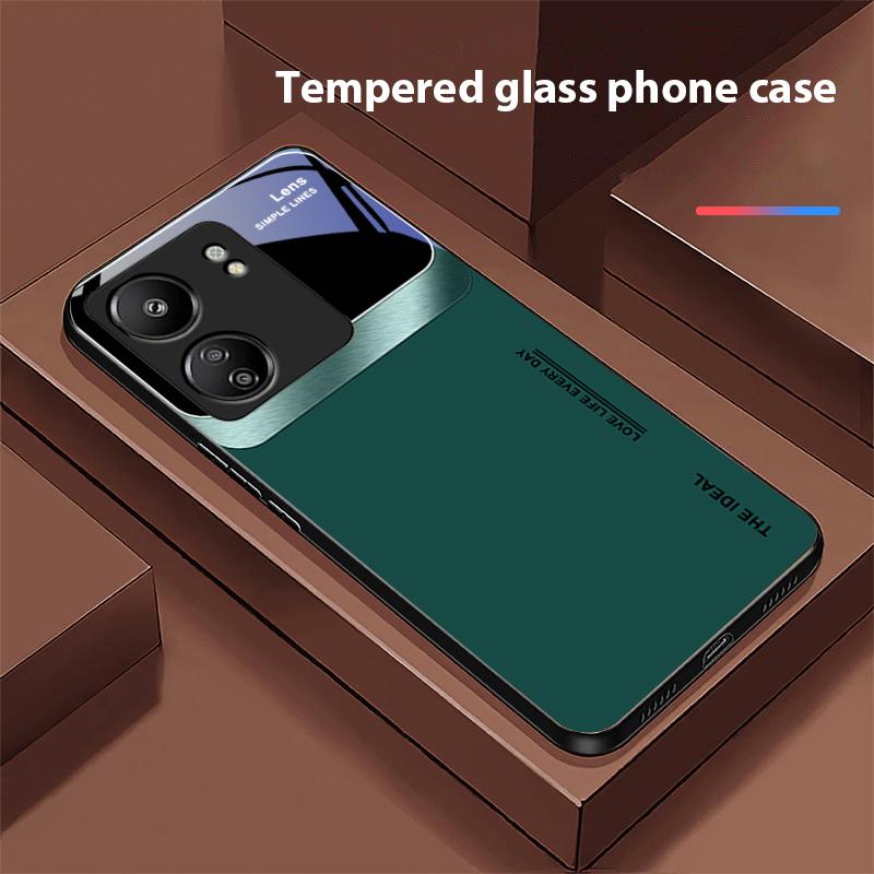 Vetro Temperato Nero con Finestra Grande per Xiaomi Redmi 13C Note13 12 Pro Plus 5G Note 9 13T Pro POCO X6 F5 F6