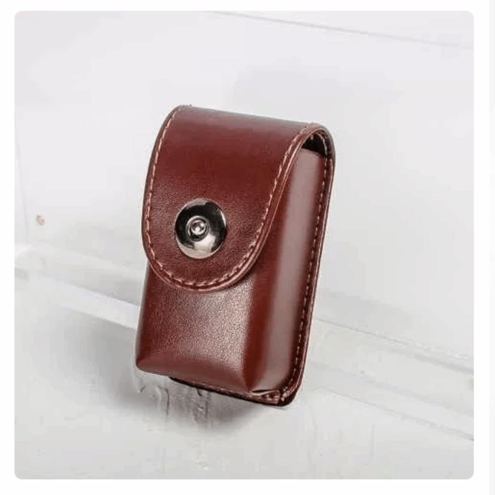 Anti Squeeze Leather Glass Pouch Belt Loop Fold Spectacle Box Eyeglass Case Field Work