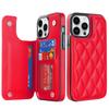 Leather Rhombic Grid Pattern Cover for For IPhone 16 15 14 13 12 Mini 11 Pro Max XR 7 8 Plus Card Slots Holder Purse Phone Case