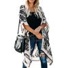 Tassle Ball Güneş Koruma Mayo Hırka Kadın Boho Yarım Kollu Baskılı Plaj Cover Up