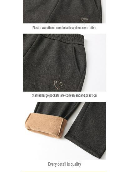 Velvet Straight-Leg Pants for Women - Winter and Spring Fashion for Elderly & Middle-Aged