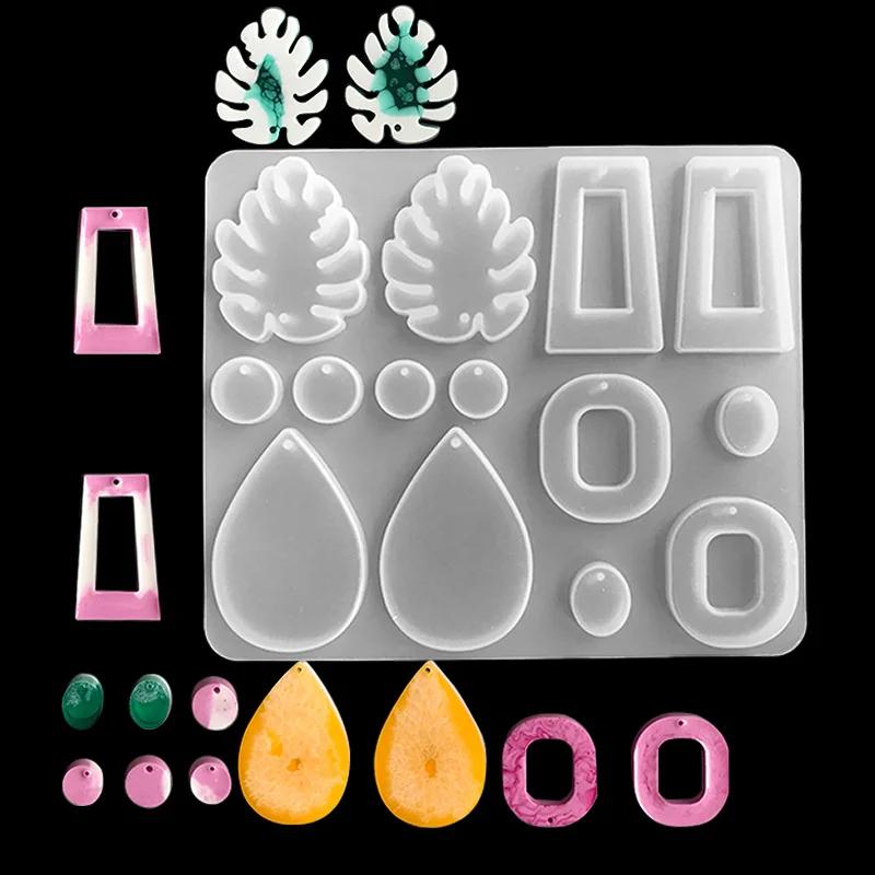 Outil Bricolage Moule en Silicone pour Boucles d'Oreilles Pendentif - Moule de Fabrication de Bijoux faits main Compatible Résine Époxy UV
