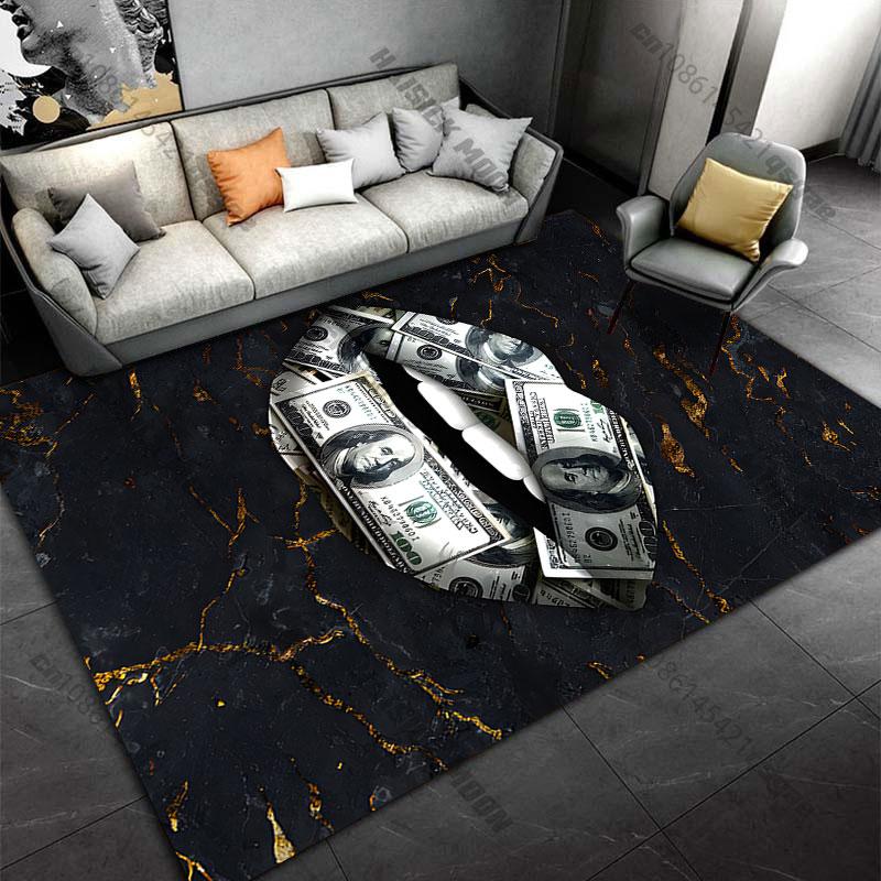 Wealth Luxury Money Artistic Expression Carpet Yoga Living Room Room Decor Children's Crawling Mat Doormat Area Rug