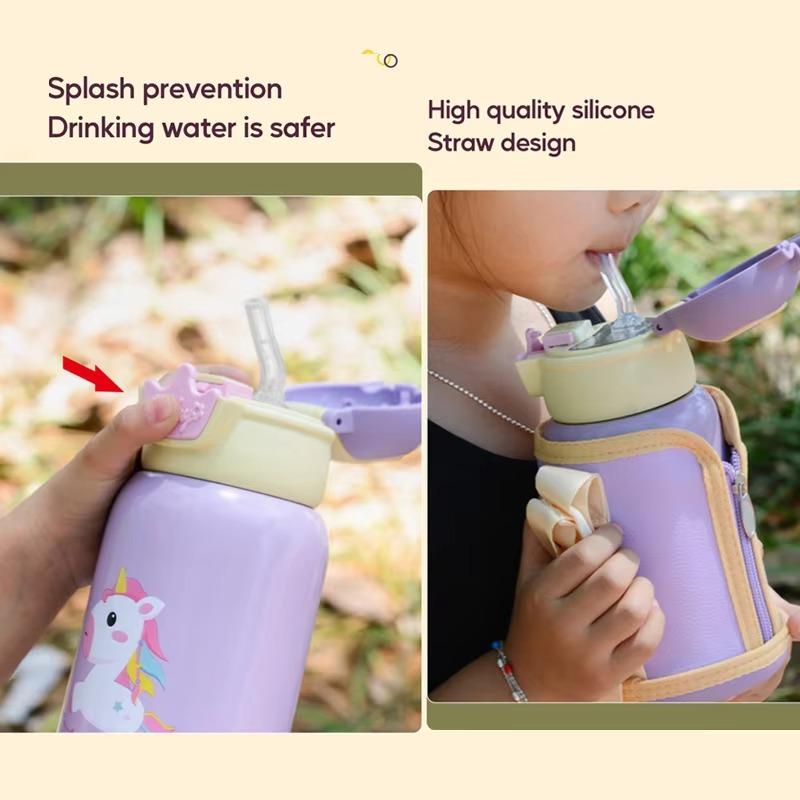 500ml Unicorn Kids Thermos Bottle Cute Children's Thermal Water Bottle Stainless Steel Thermos Mug For Student Kids Water Cup