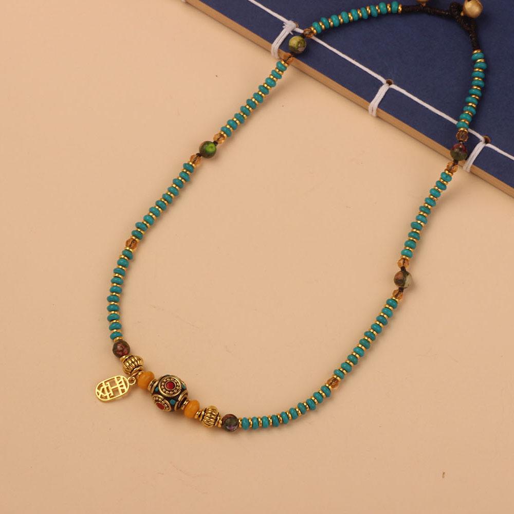 Handmade Nepal Ethnic Woven Clavicle Chain - Women’s Vintage Style Sweater Necklace, Versatile Design