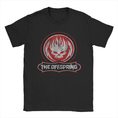 The Offspring Band Distressed Skull T-Shirts Herren Baumwolle Oberteile Shirts Bedruckt Rundhalsausschnitt Kurzarm