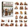 2026 24-Day Highland Cow Advent Calendar - Christmas Countdown Gift Box with Collectible Mini Acrylic,Festive Holiday Home Decor